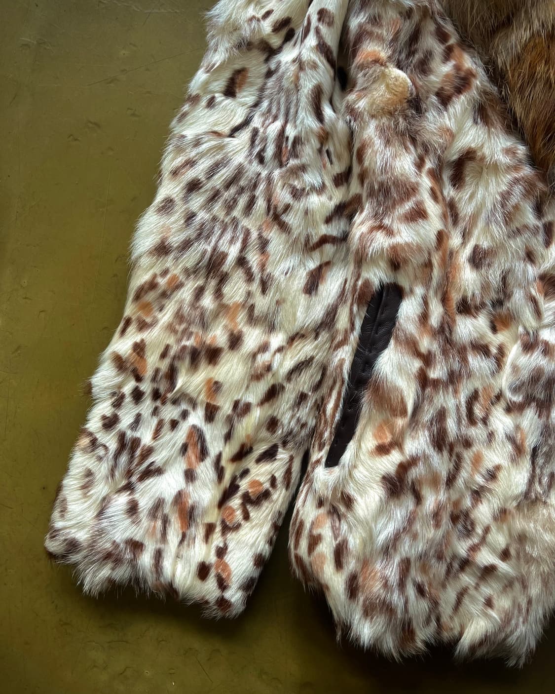 Real Fox & Goat Skin Leopard Fur Jacket 상품이미지5
