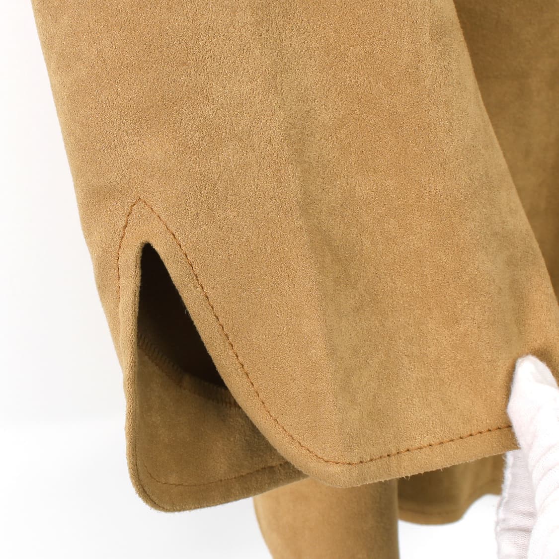 일본 빈티지 에스닉 스웨이드 베이지 라운드 넥 자수 블라우스 상품이미지6