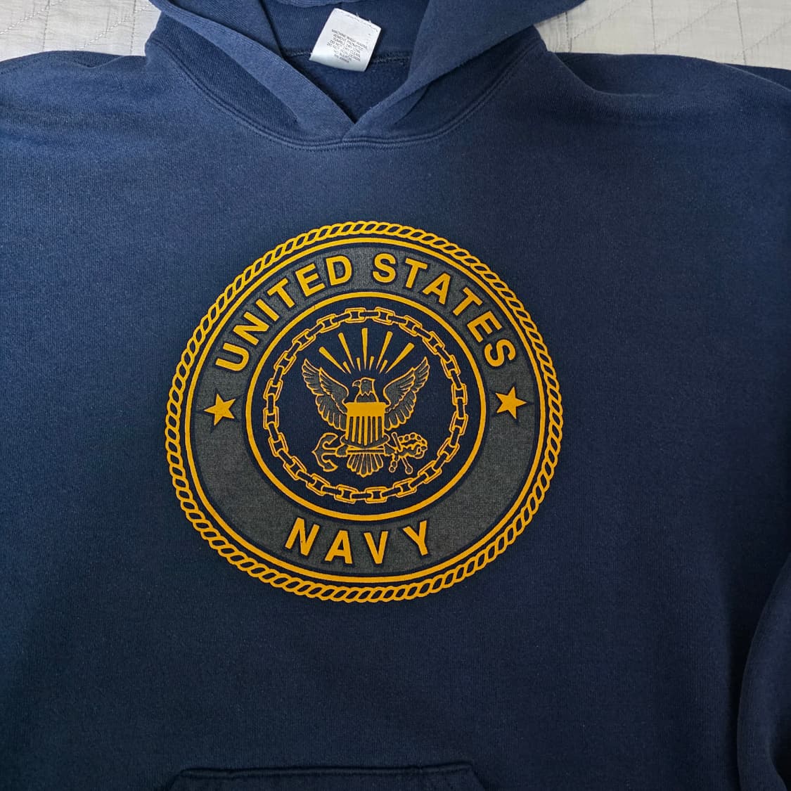 [XL] 90s USA 네이비 USN NAVY 빈티지 후드티 블리칭 상품이미지3