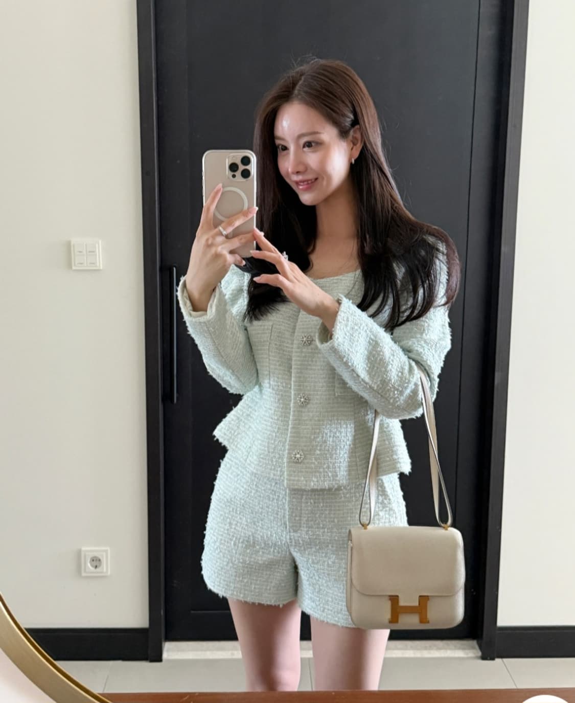 (새상품)더마농 프라하 트위드자켓, 트위드쇼츠 셋업 M사이즈 상품이미지4