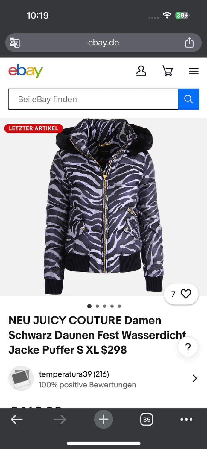 (rare) 쥬시 꾸뛰르 퍼 트리밍 구스다운 숏패딩 s 상품이미지8