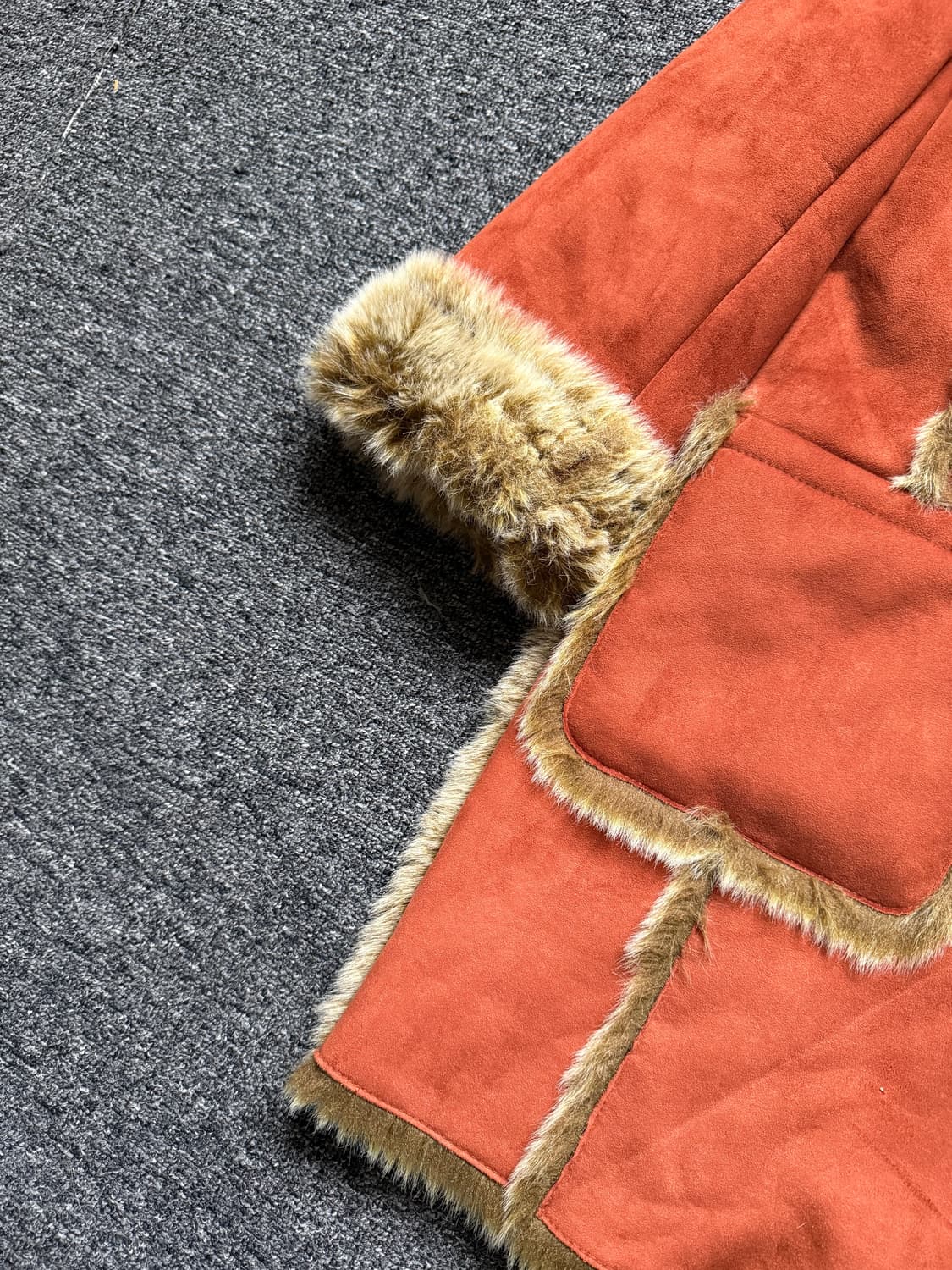 빈티지 스웨이드 퍼 트리밍 후드 자켓 상품이미지8