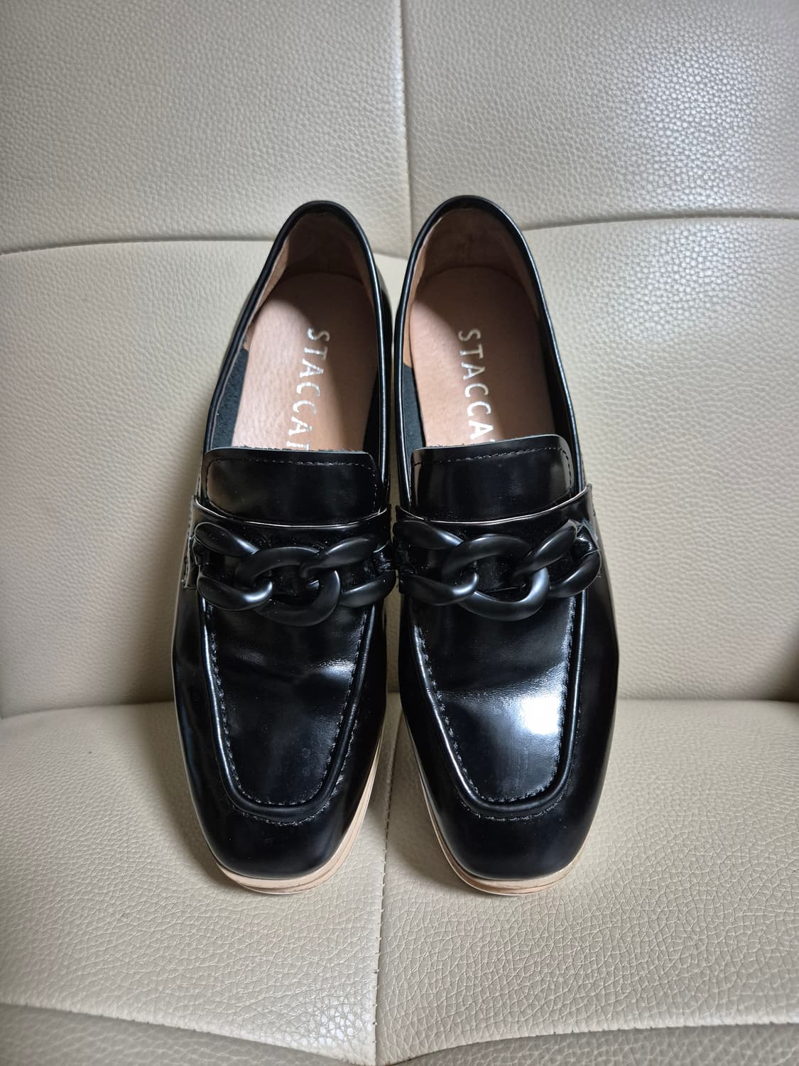 스타카토 블랙 체인 로퍼 웨지힐 상품이미지1