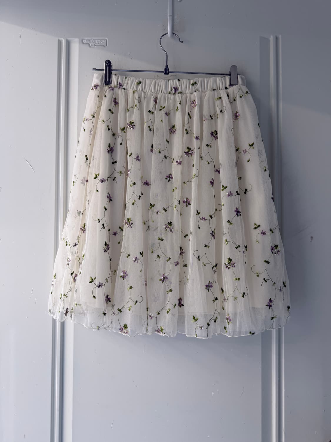 일본빈티지 라벤더 자수 샤스커트 상품이미지8