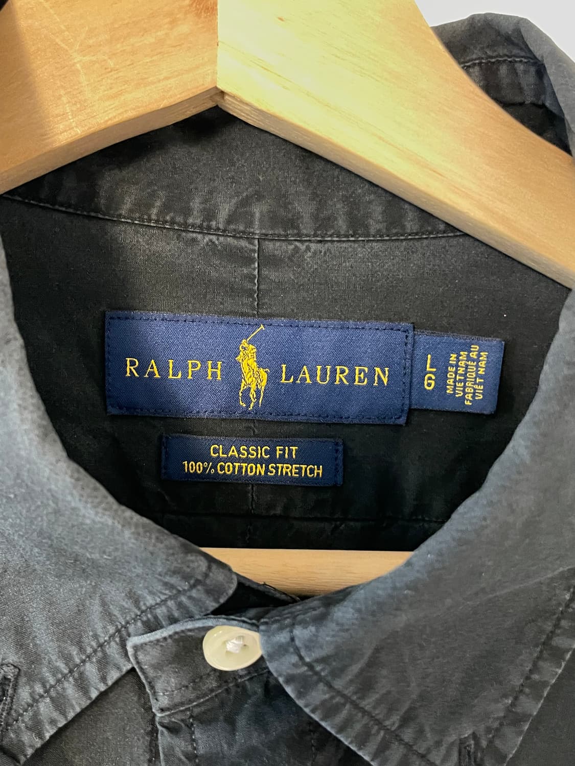 폴로 클래식핏 코튼 블랙 셔츠  상품이미지5