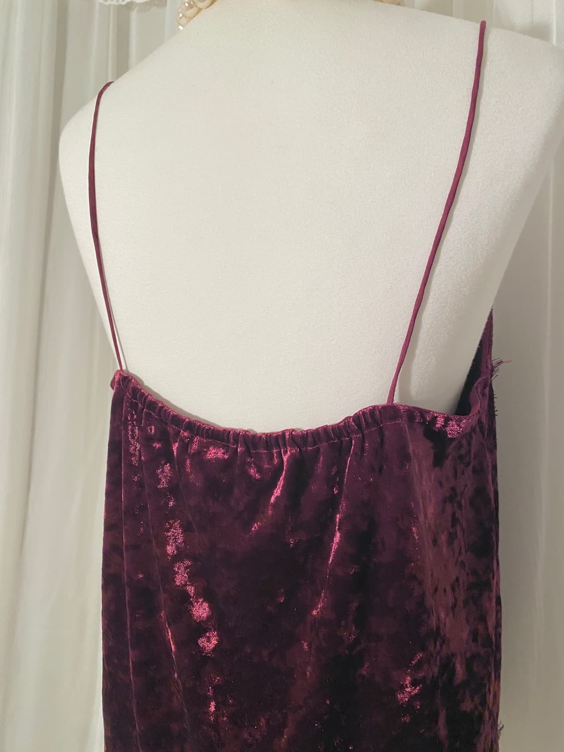 Violet Velvet Lace Slip Top 상품이미지5