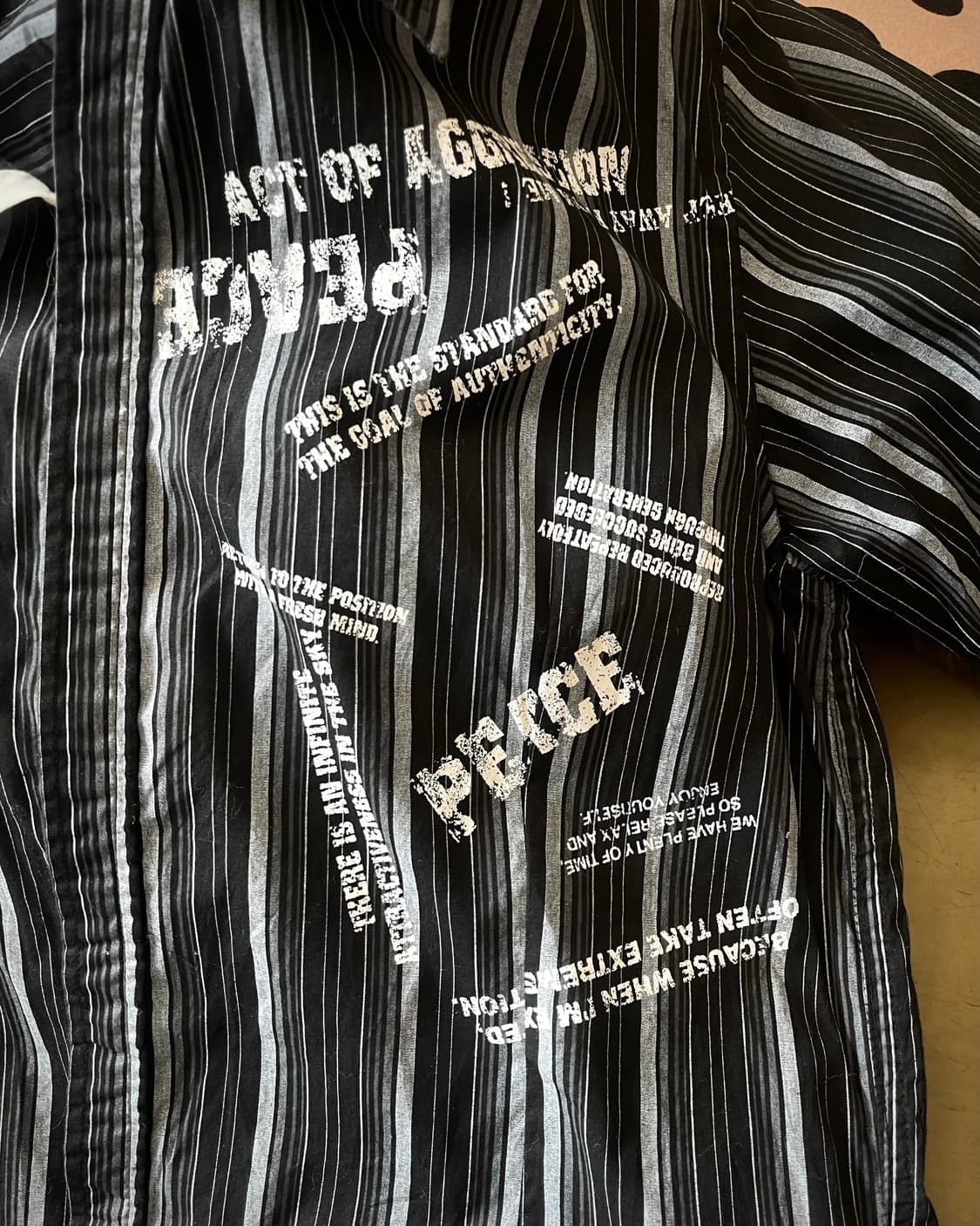 90-00s JPN Vintage 1/2 Y2K Stripe Shirt 상품이미지5