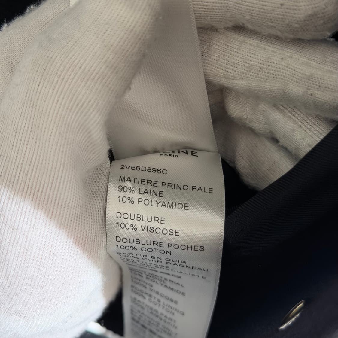 (A/52) / 셀린느 클래식테디 텍스 쳐드 울 블랙 바시티 자켓 상품이미지8