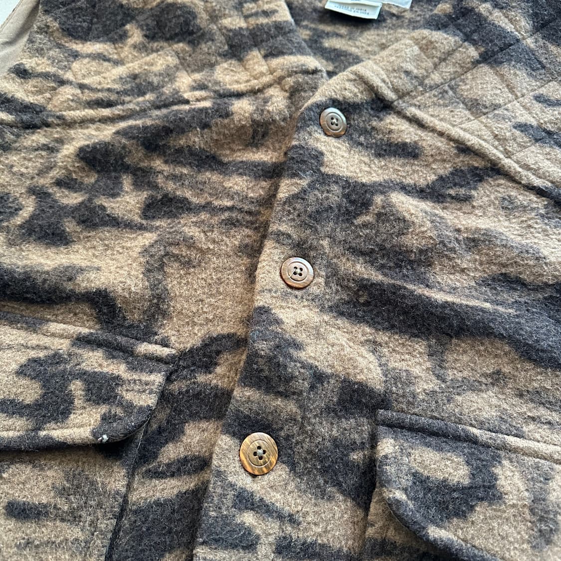 00s 콜롬비아 빈티지 타이거카모 울 베스트 XL 상품이미지5