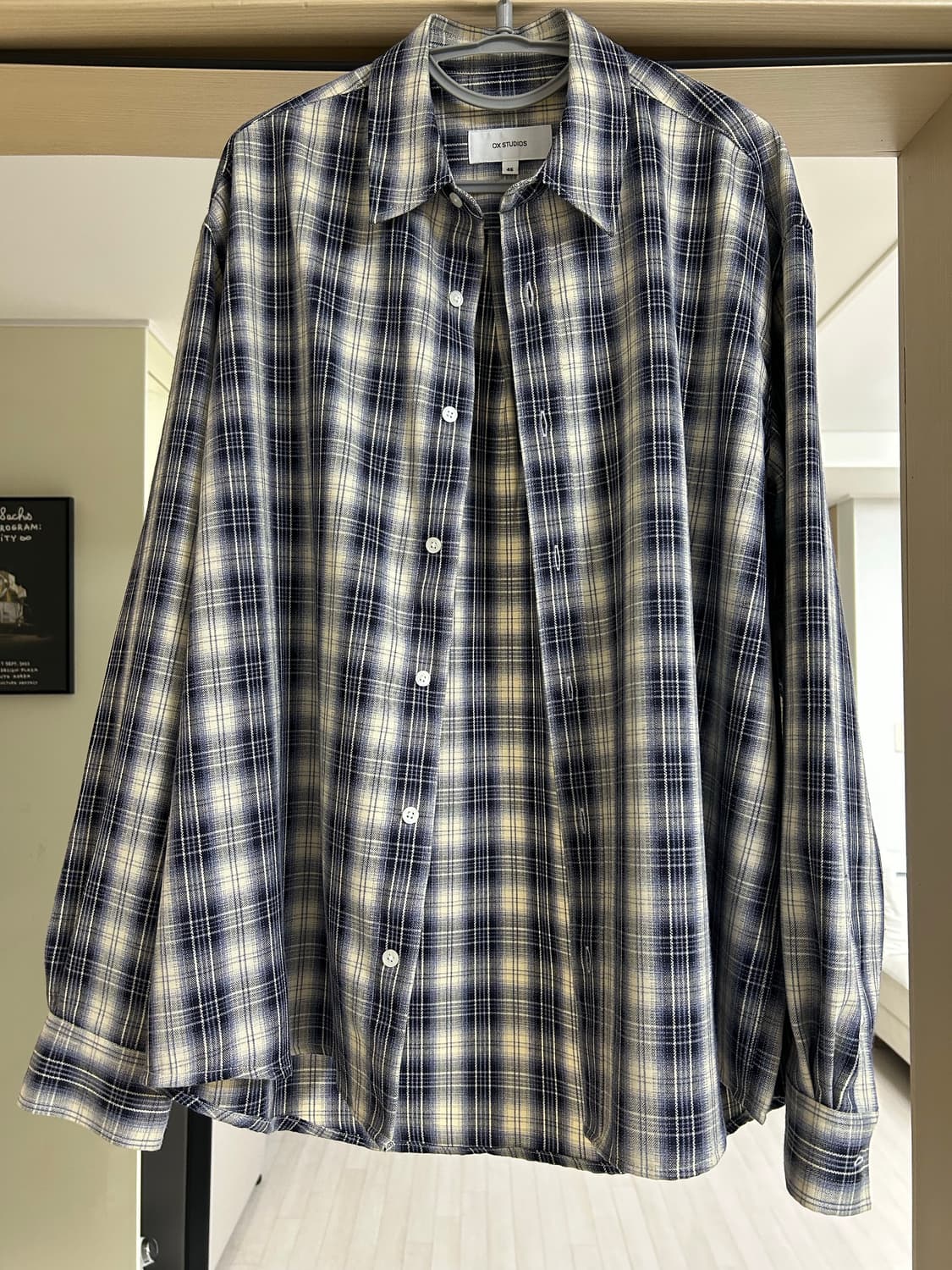 오엑스스튜디오 블루 체크셔츠(상태최상) 상품이미지1