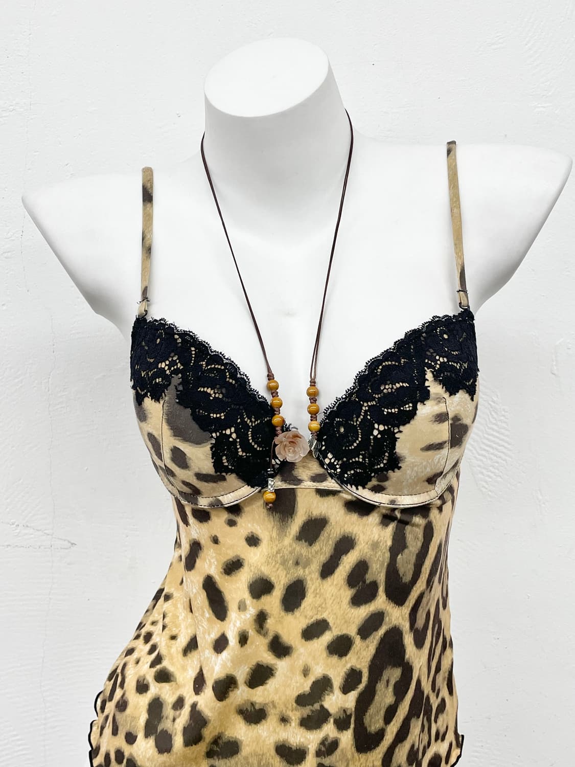 갸루 레오파드 레이스 코르셋 상품이미지2