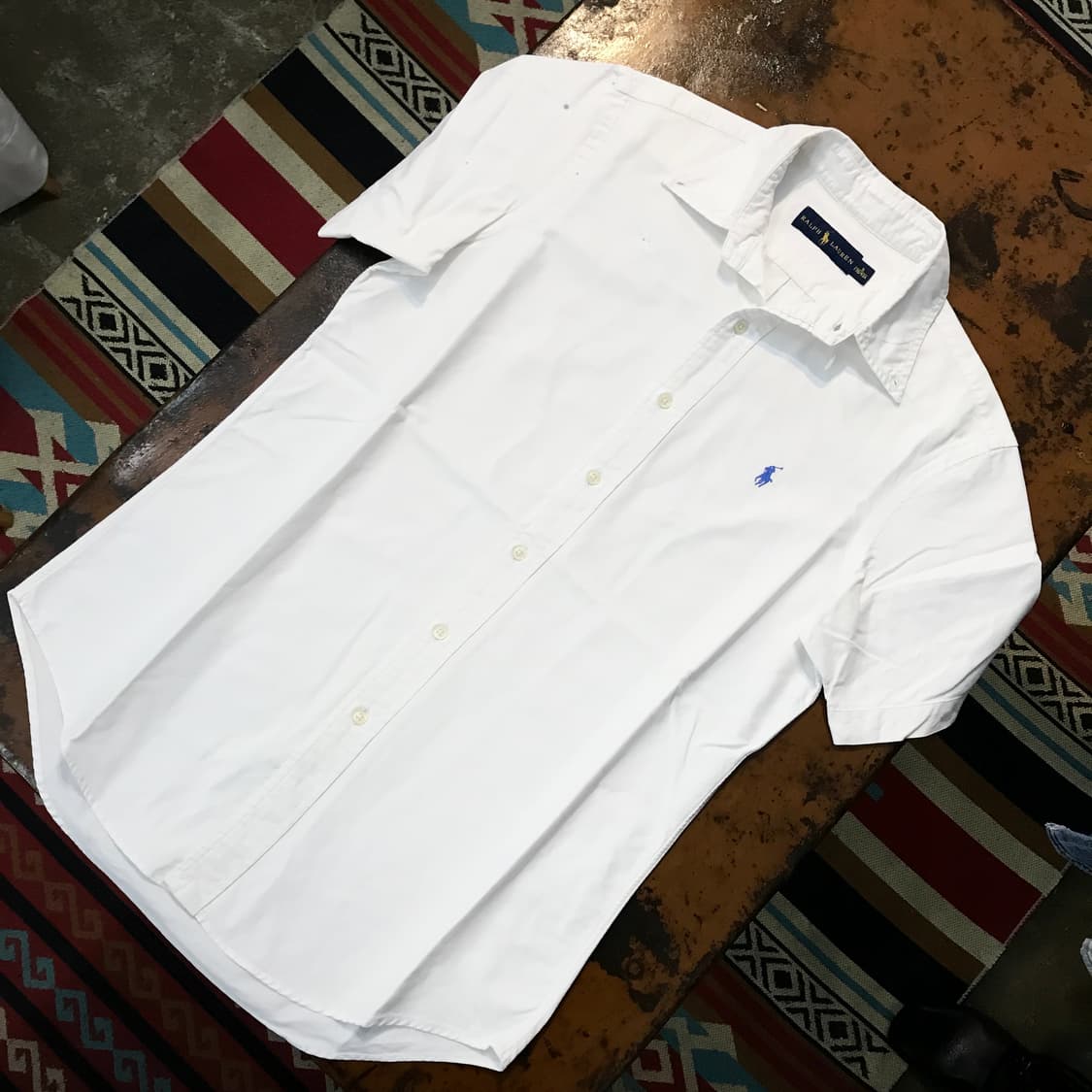 폴로랄프로렌 화이트 옥스포드 반팔 셔츠 남성 102 여성 루즈핏 상품이미지2