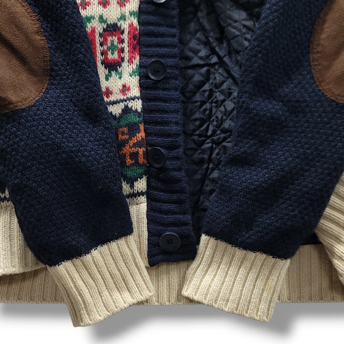 [XL] 자라 숄카라 코위찬패턴 누빔 니트 가디건 상품이미지7