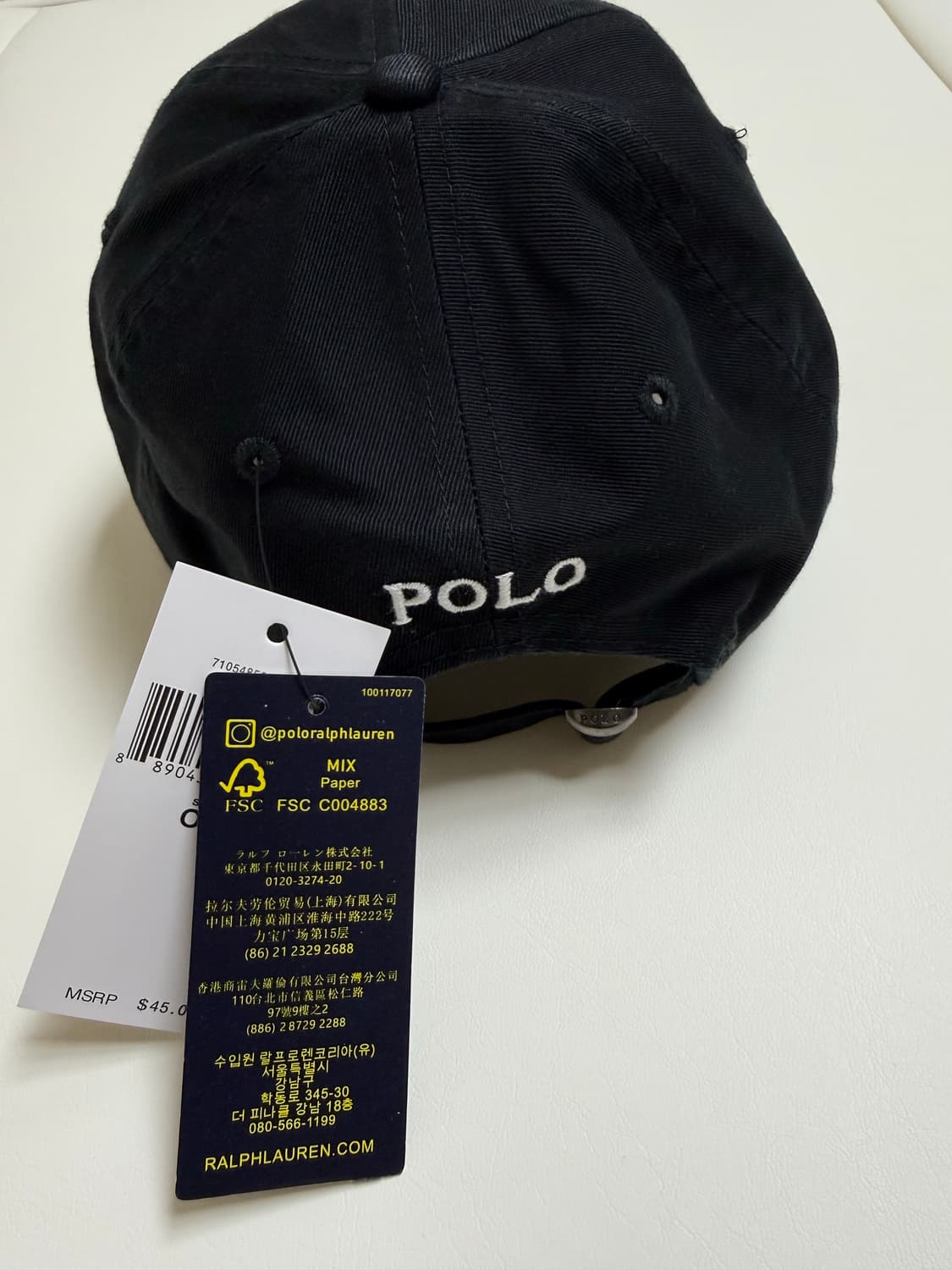 폴로 랄프로렌 볼캡 모자 (블랙)(화이트포니자수)(새상품) 상품이미지3