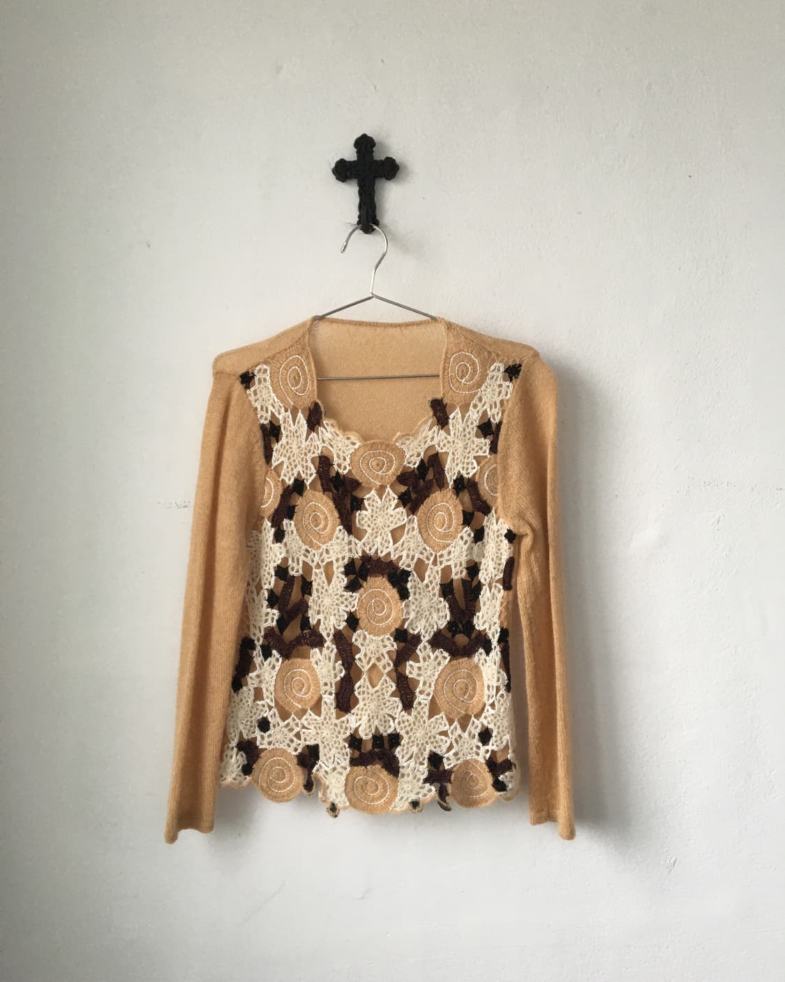 Crochet layered woolen knit 상품이미지2
