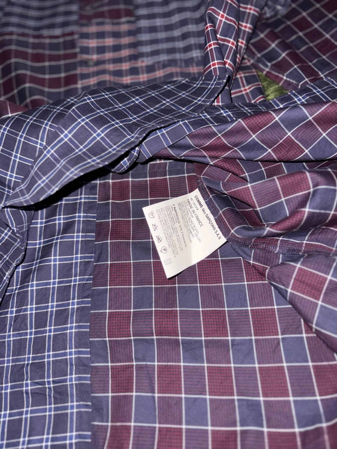 [M] 꼼데가르송 셔츠 Made in France 패치워크 셔츠 상품이미지7