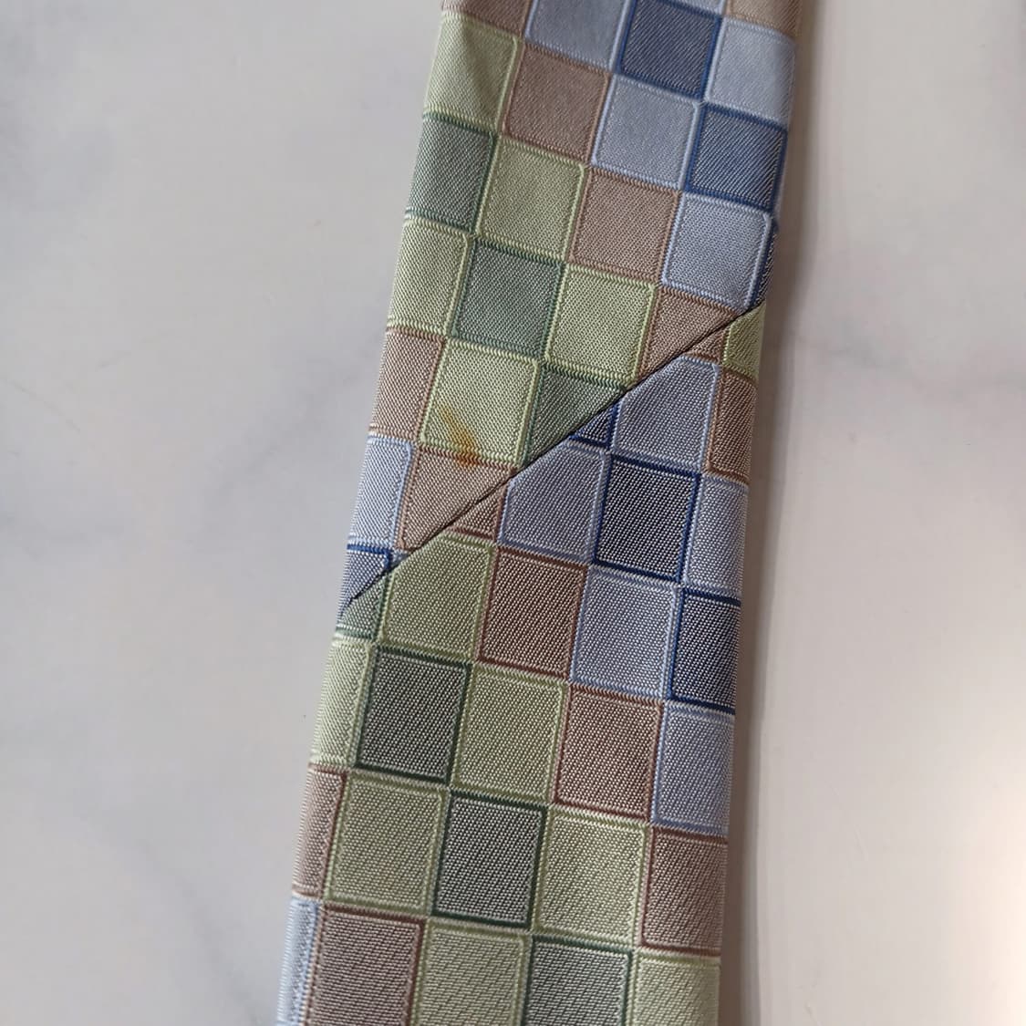 켈빈클라인 실크 그린 체크 넥타이 9.1cm A등급 A19834 상품이미지7