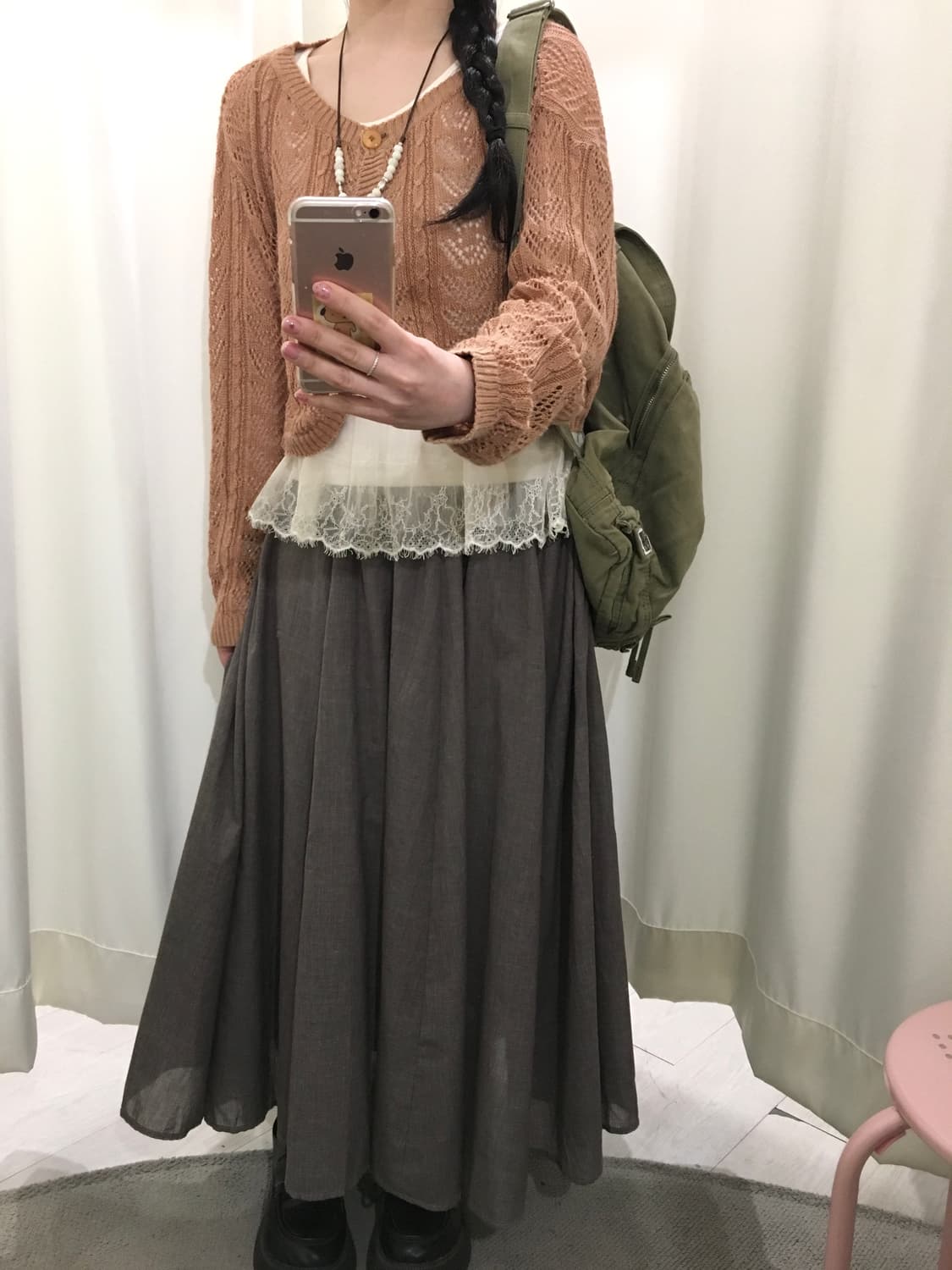 chacol brown mori skirt 상품이미지4