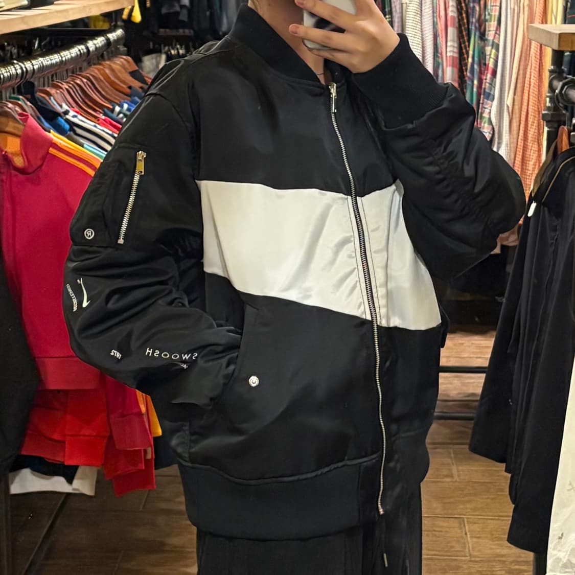 [HI] VTG Nike 보머 자켓 블랙 상품이미지5
