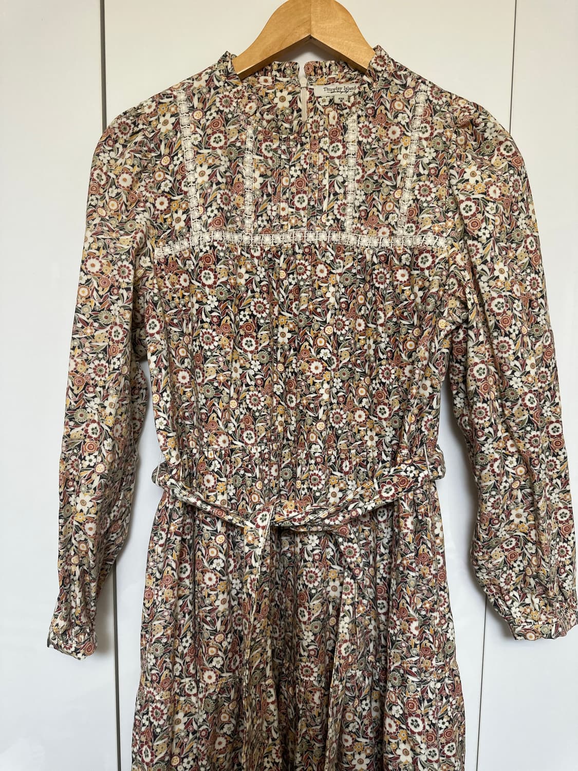 Thursday Island 플라워 벨벳코듀로이롱 원피스 상품이미지6