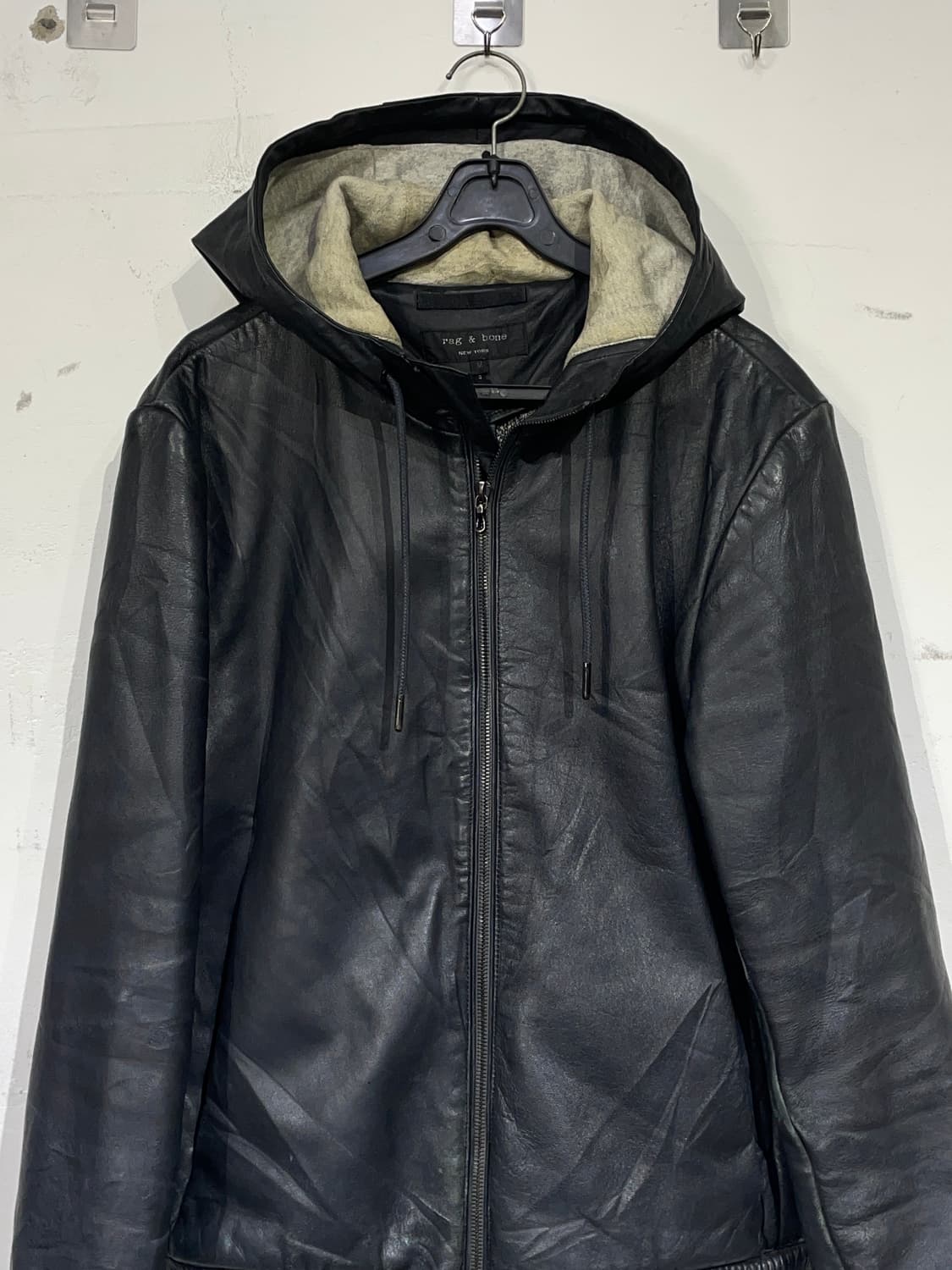 랙 앤 본 rag bone 양가죽 펑크 락시크 후드 가죽자켓 M 상품이미지6