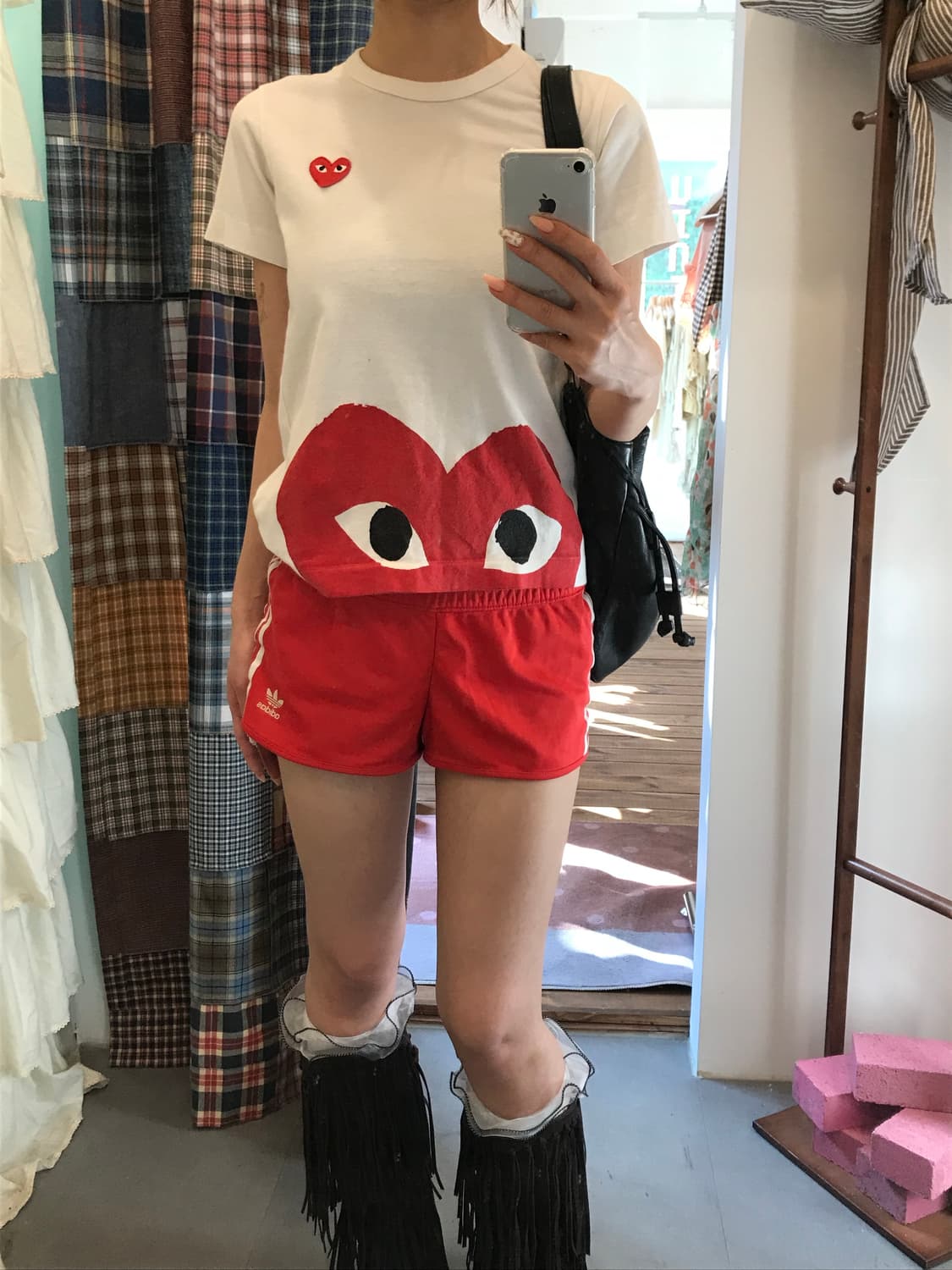 꼼데가르송 하트 패치 반팔티셔트 상품이미지1