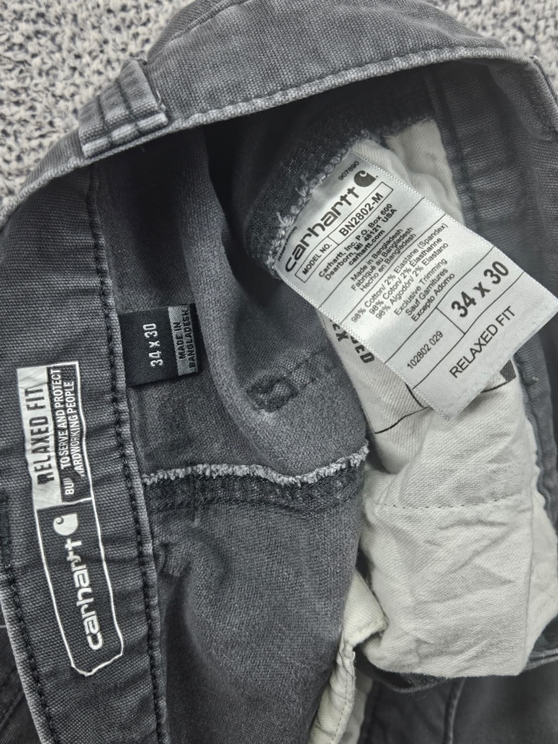 칼하트 코튼 캔버스 카펜터 더블니 워크 팬츠 ( 34X30 )/11552 상품이미지7