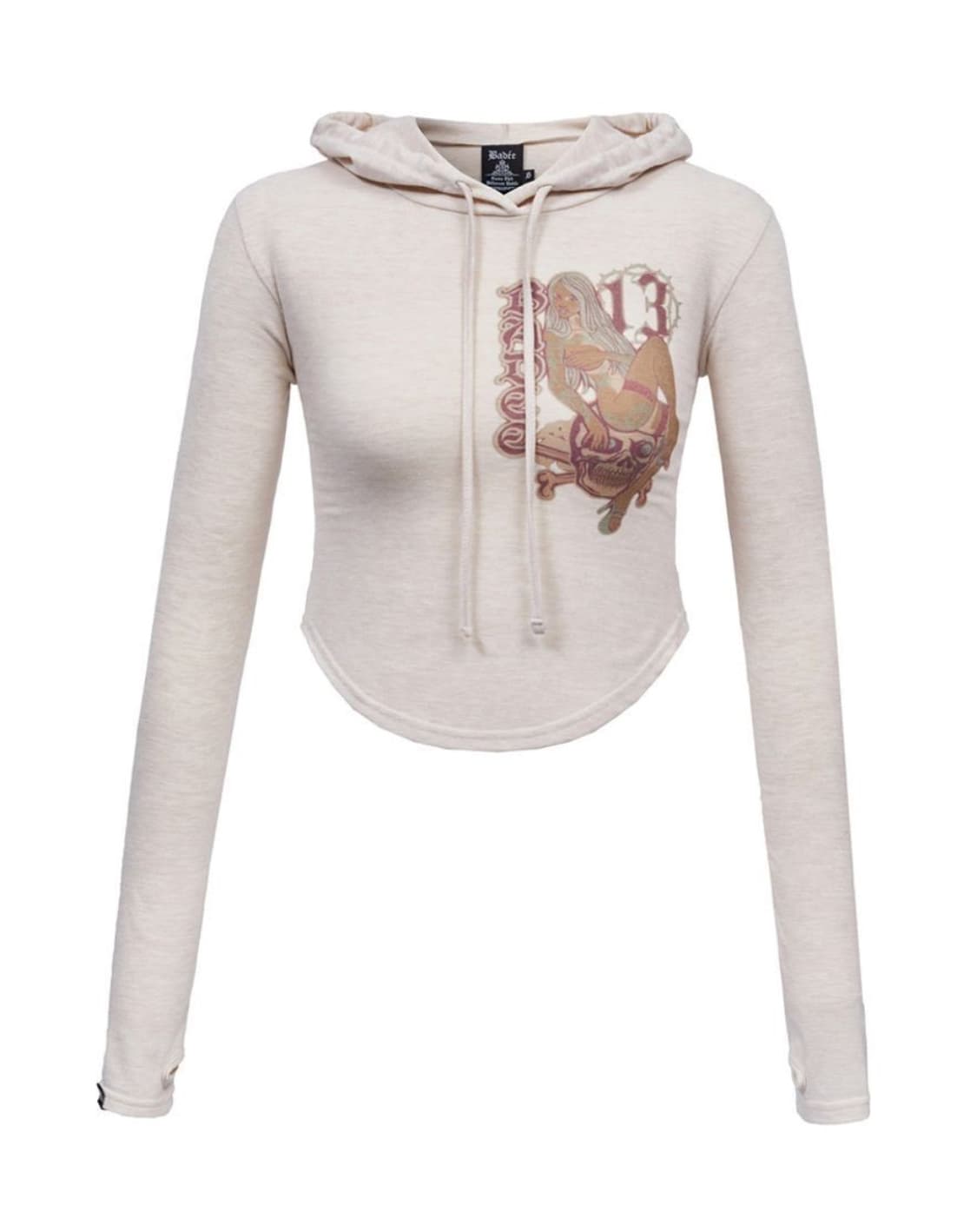 배디 후드 크롭 티셔츠  오트밀 상품이미지4