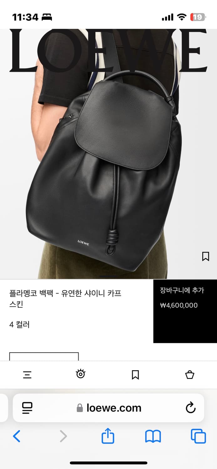 로에베 플라멩코 레더 백팩 블랙 상품이미지3