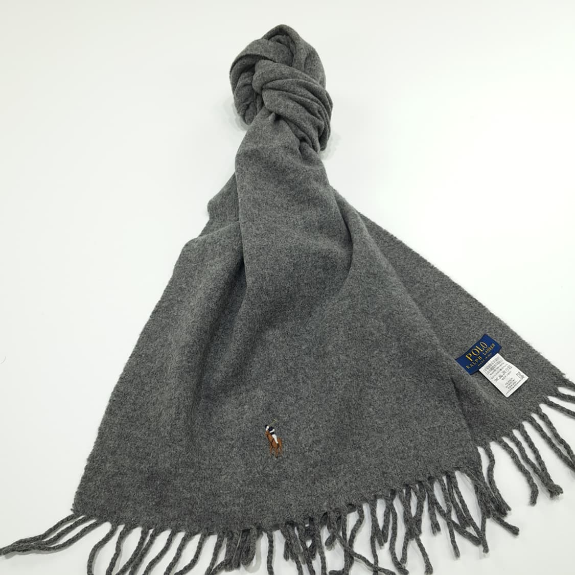 MX206 폴로 랄프로렌 그레이 울 목도리 머플러 상품이미지2