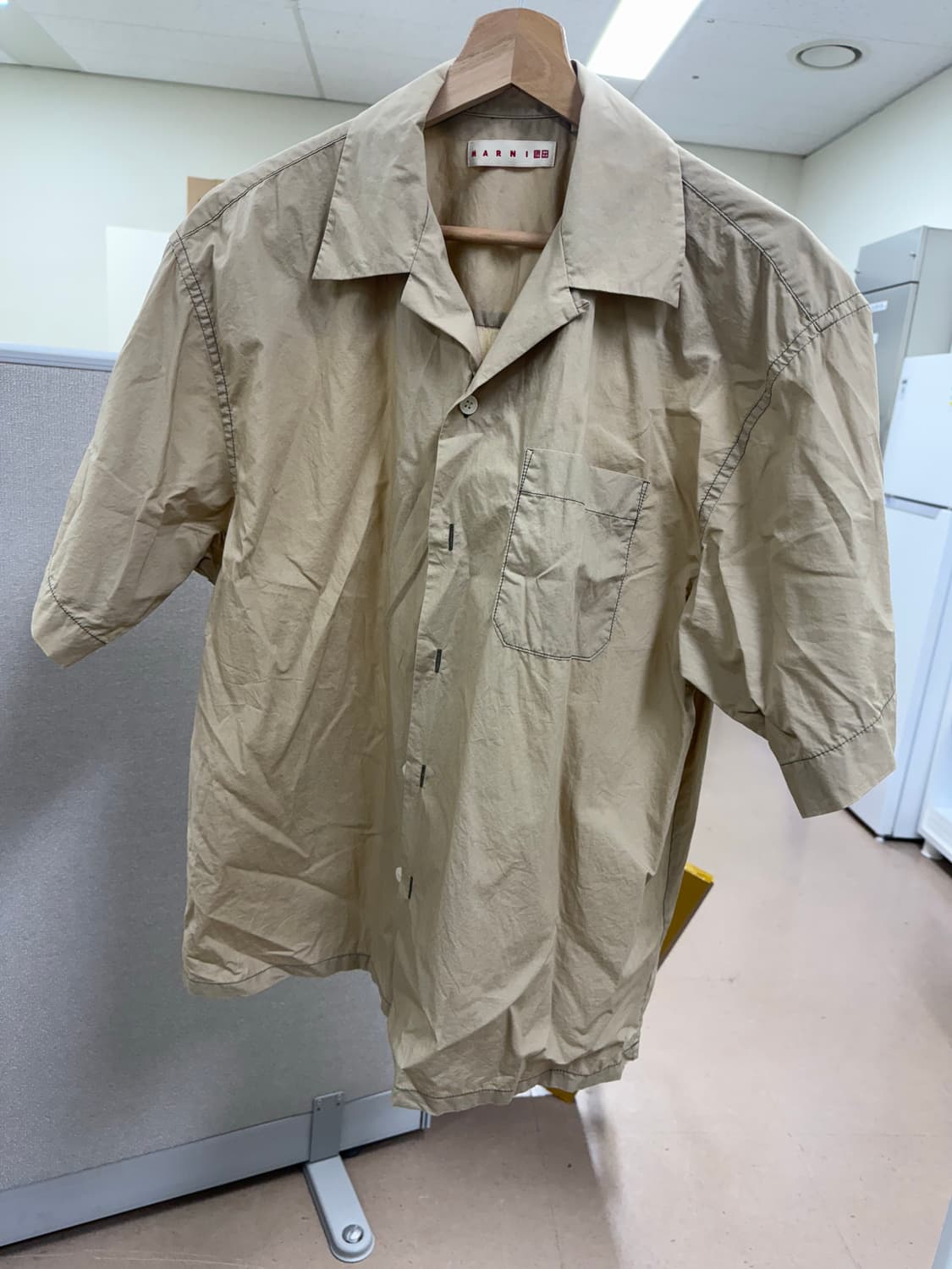 Marni 유니클로 콜라보 오픈카라 반팔셔츠 상품이미지1