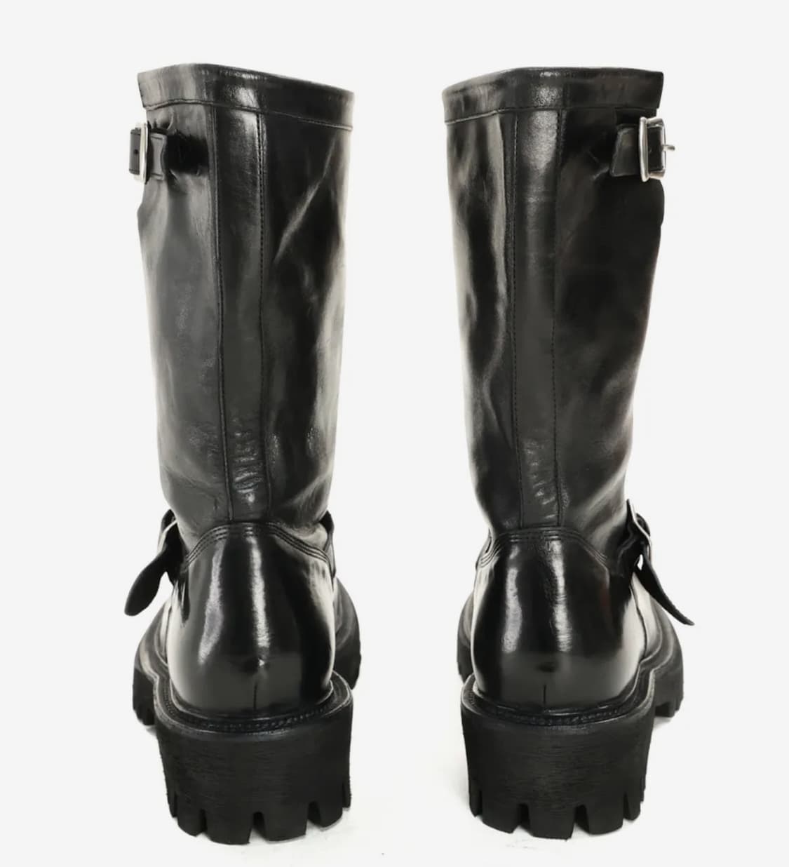 야세 6.5굽 페더 코만도솔 홀스하이드 엔지니어 부츠 블랙 상품이미지5