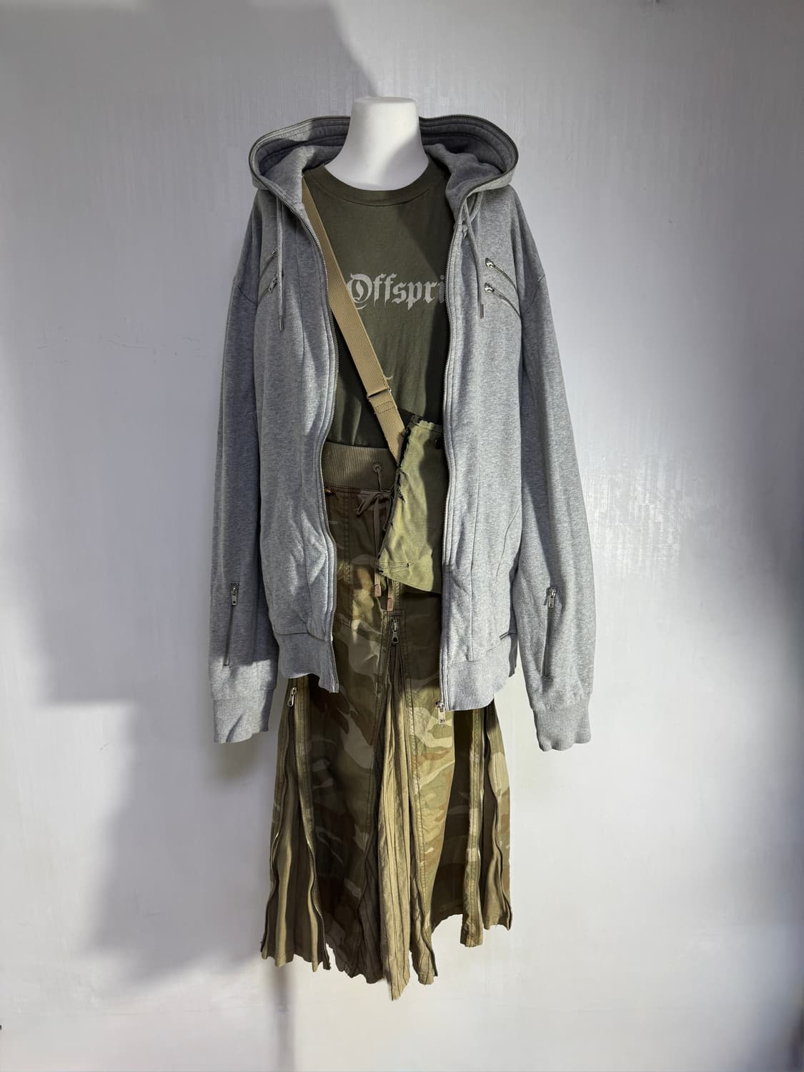 Goa 카모 패턴 서스펜더 롱 스커트 y2k  상품이미지3