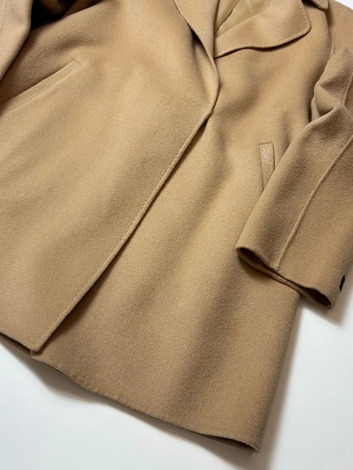 입생로랑 핸드메이드 캐시미어 울 벨티드 코트 PN8196 상품이미지6