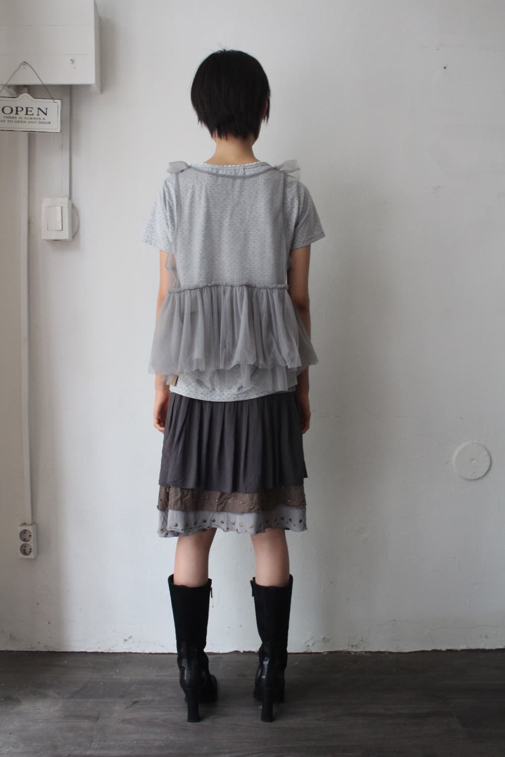 레이어드 스커트 그레이 상품이미지7