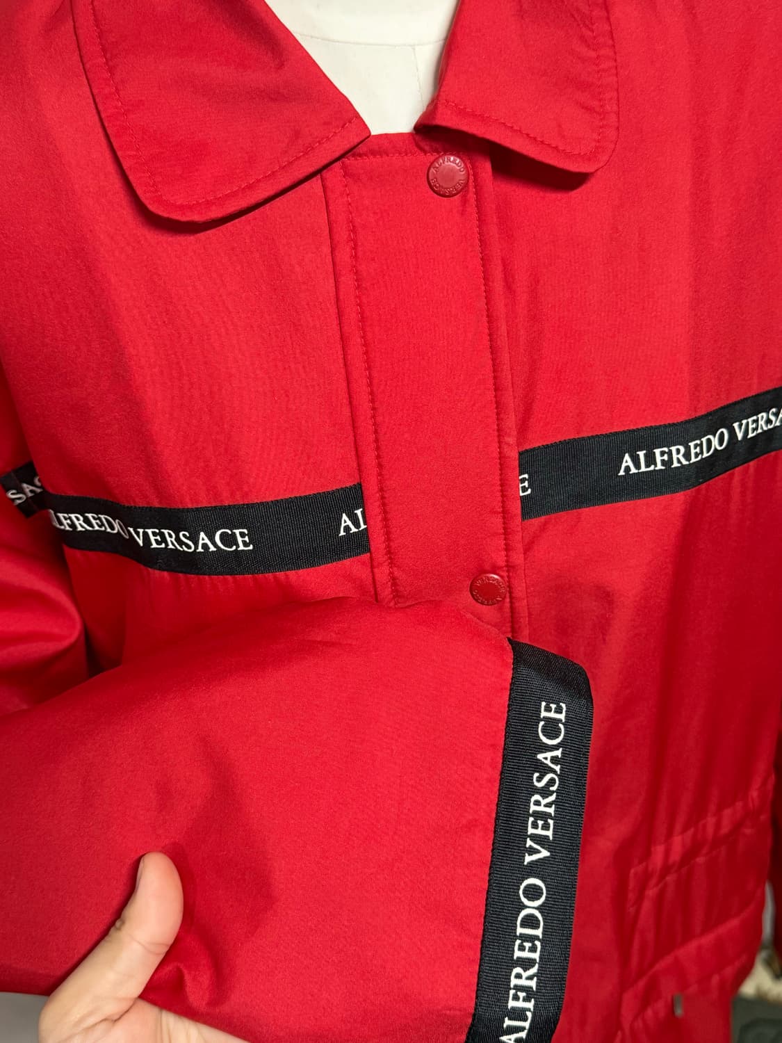 알프레도 베르사체 레드 스트링 자켓 바람막이 100사이즈 상품이미지4