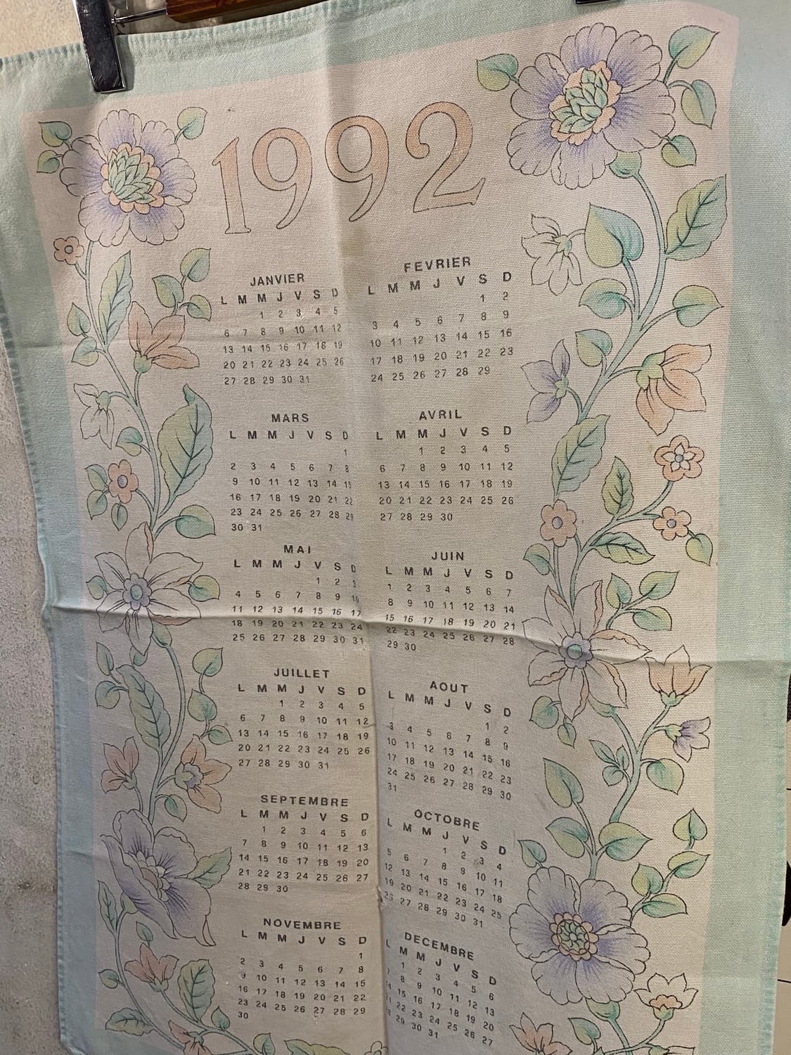 ☕️유럽 티타월 캘린더패브릭 상품이미지2