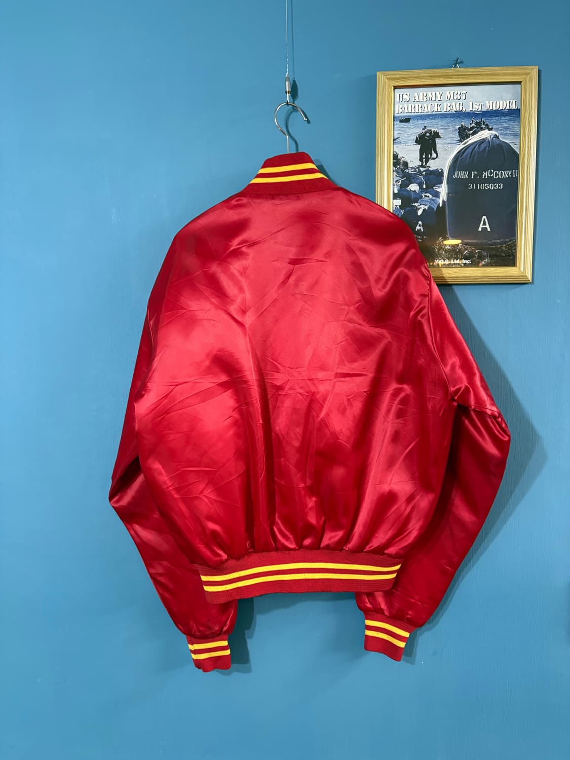 80-90‘s USMC Soffee varsity Jacket. 상품이미지10