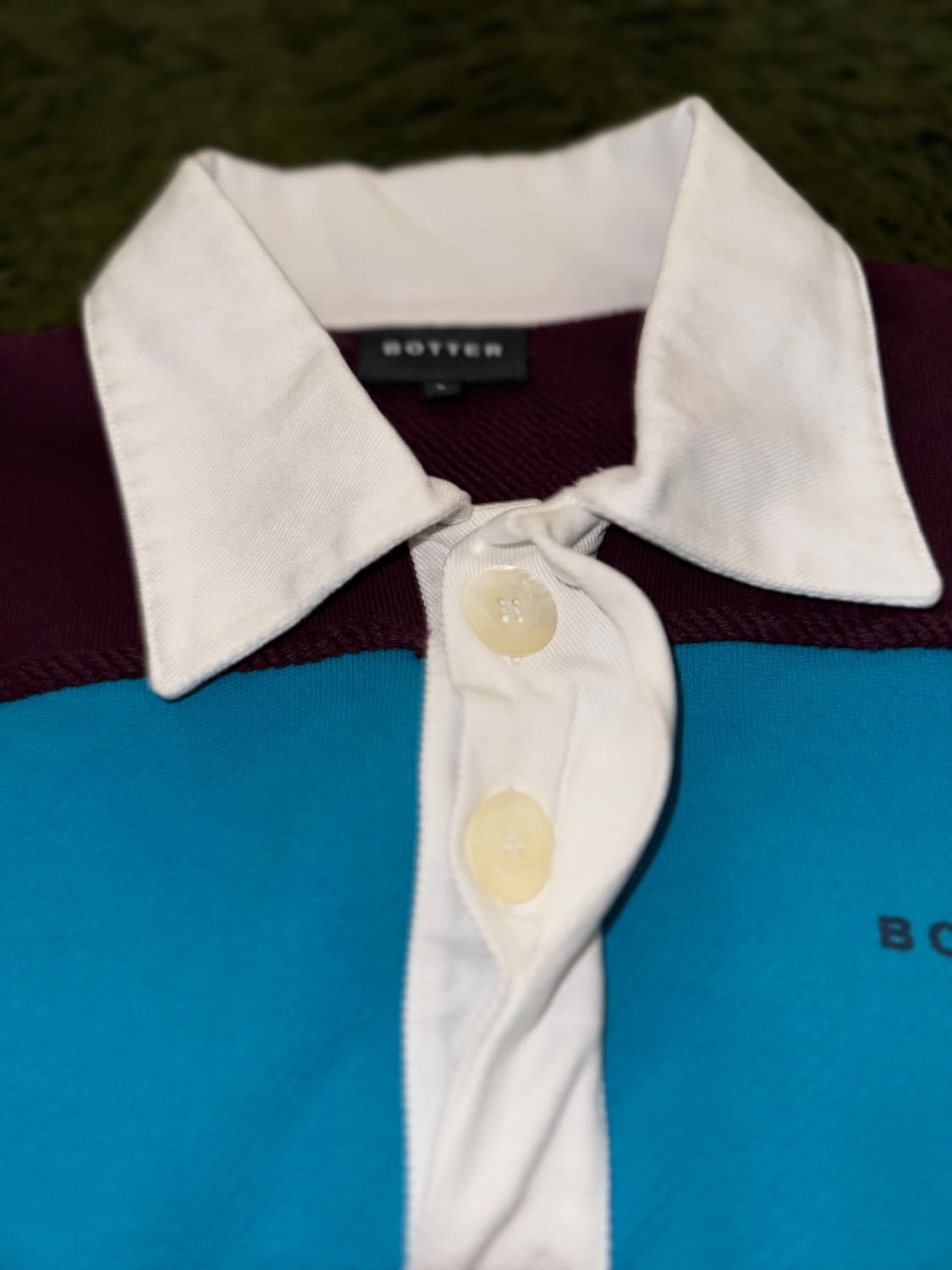 [S] BOTTER 보터 루즈 핏 스트라이프 패널 스웻 폴로 티셔츠 상품이미지3