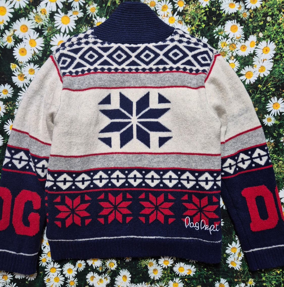 DOG DEPT 강아지 자수 니트 자켓 성인M 상품이미지3