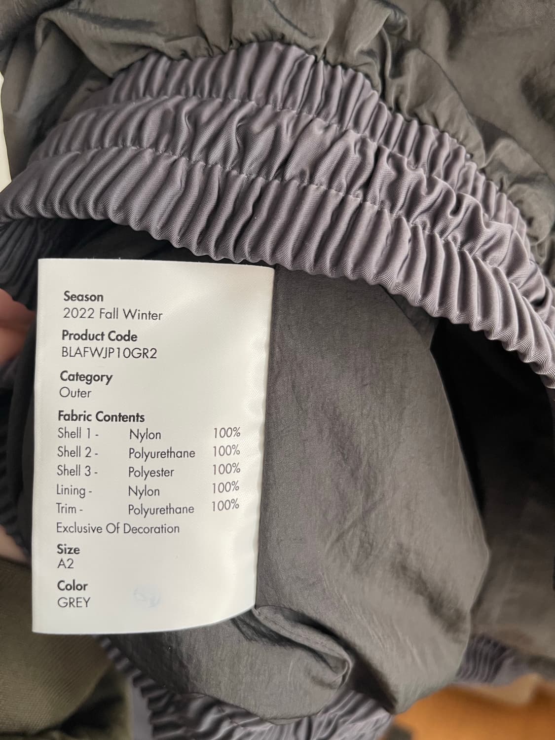 22fw 아더에러 mem 점퍼 그레이 a2사이즈 상품이미지3