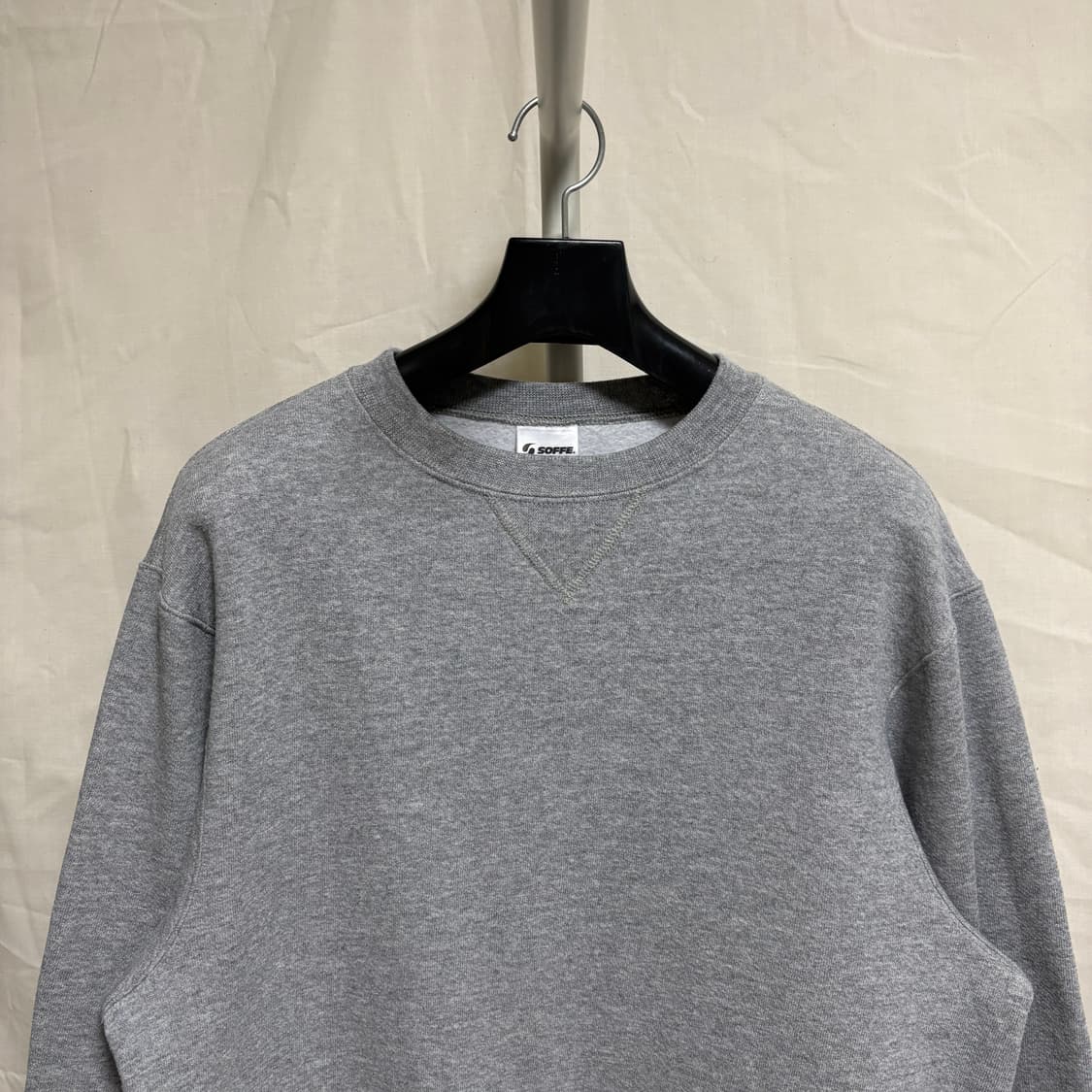 SOFFE 무지 기모 맨투맨 스웻셔츠 / 멜란지그레이, M 상품이미지2