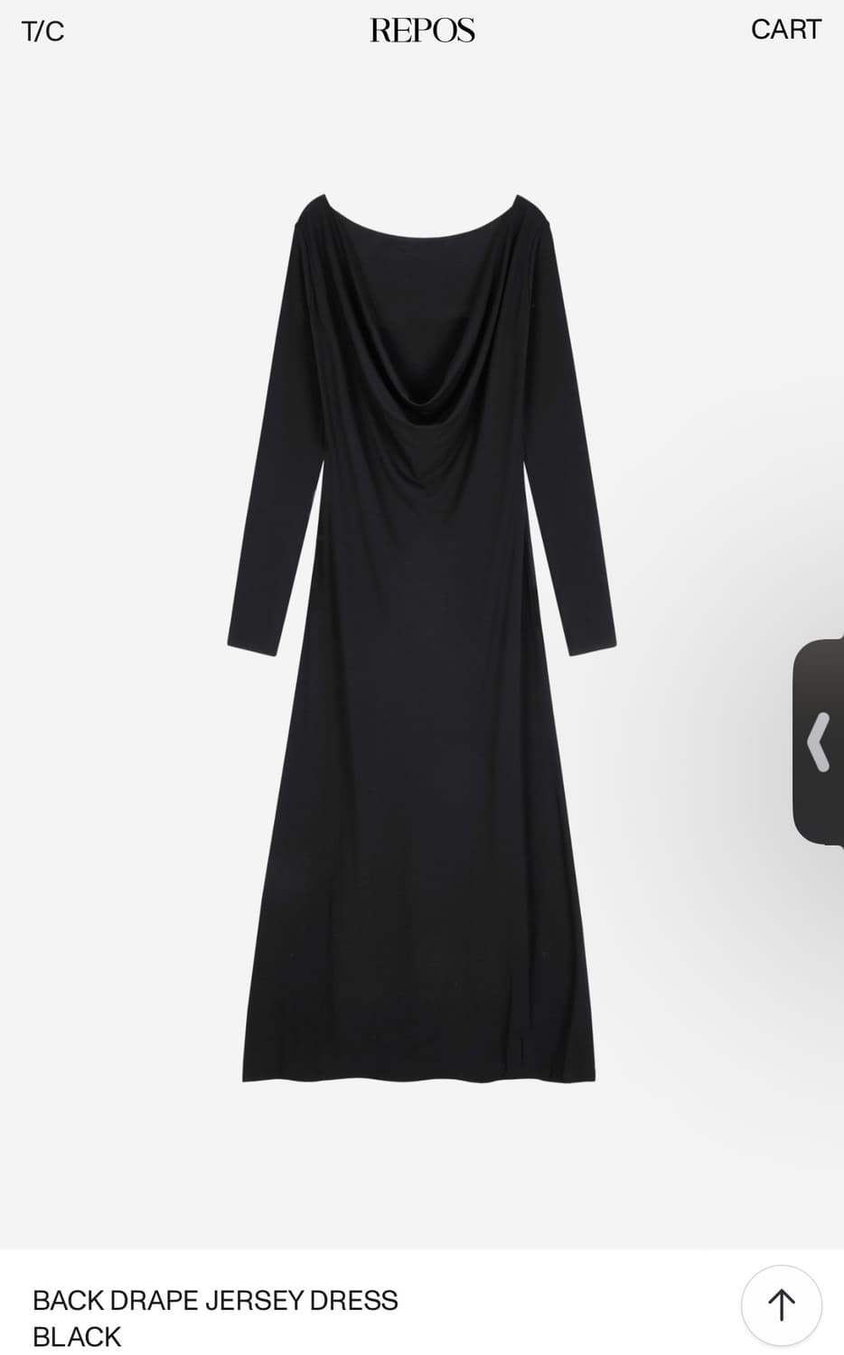 리포스) Back Drape Jersey Dress BK M 상품이미지2