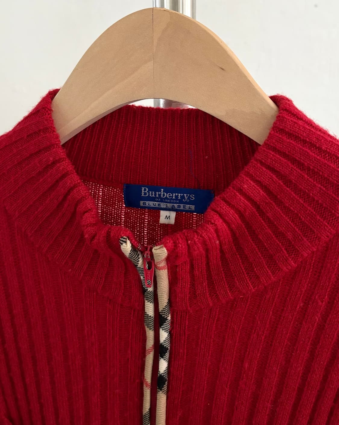 Burberry 버버리 블루라벨 레드 투포켓 니트 집업 상품이미지8