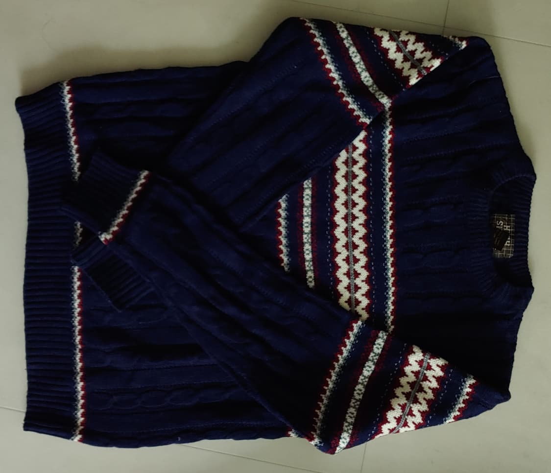 빈티지 니트 유럽 노르딕 코어 네이비 상품이미지3