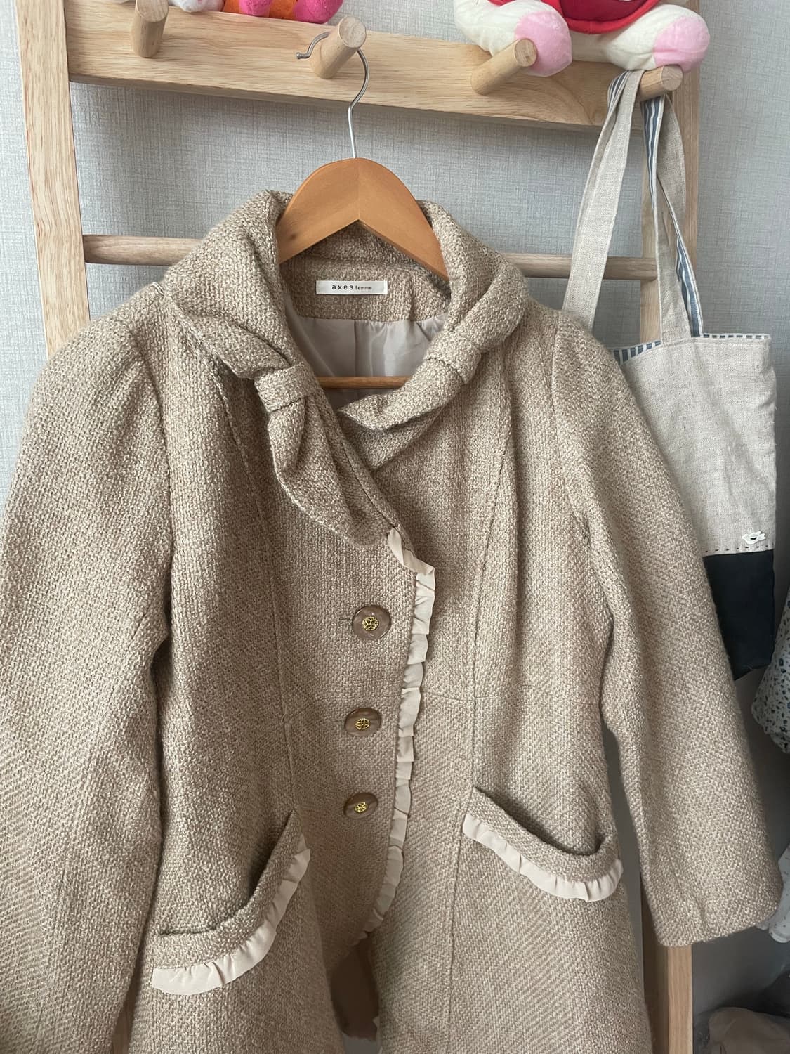 모리걸 빈티지 엑시즈팜 라떼갸루 리본 레이스 코트 🎀💛 상품이미지2