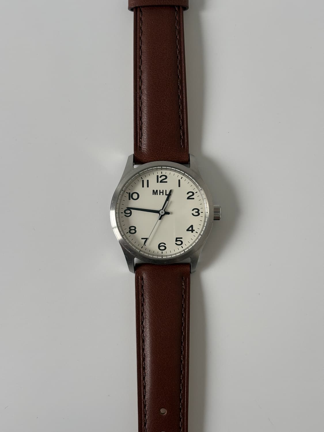 White Dial Arabic Silver Case Watch 상품이미지3