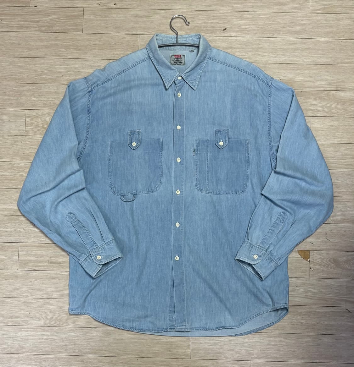 빈티지 리바이스 화이트탭 투포켓 데님 셔츠 XL 상품이미지3