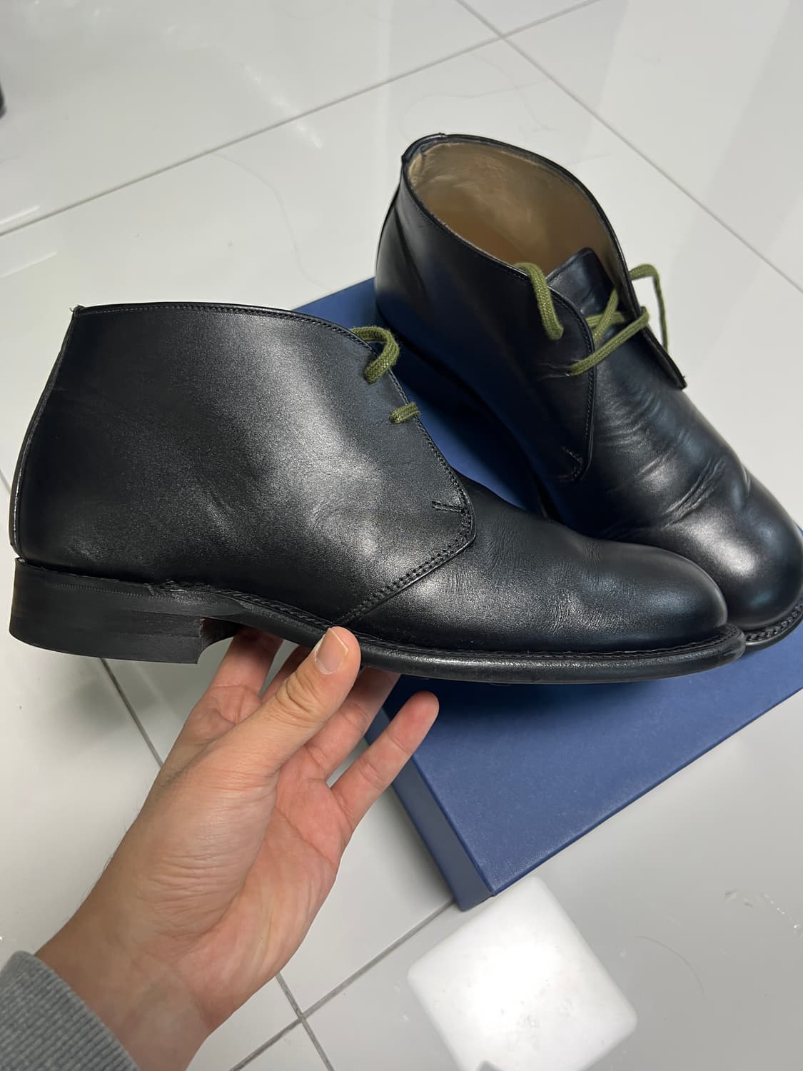 택포29) 샌더스 B.G.S 플레인토 왁시 레더 처카 부츠 6.5 상품이미지3