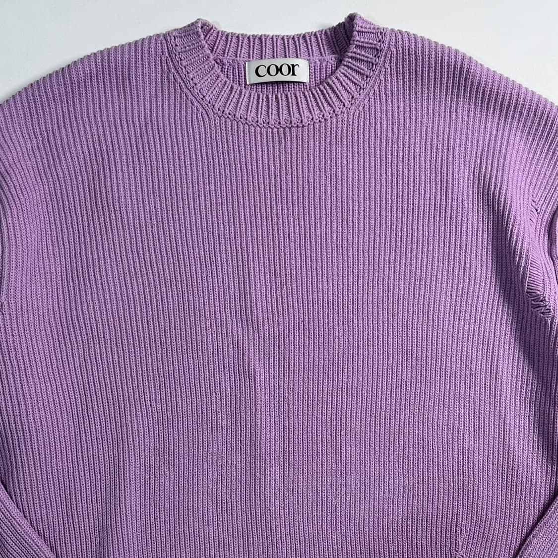 쿠어 연보라 디스트레스드 니트   상품이미지2
